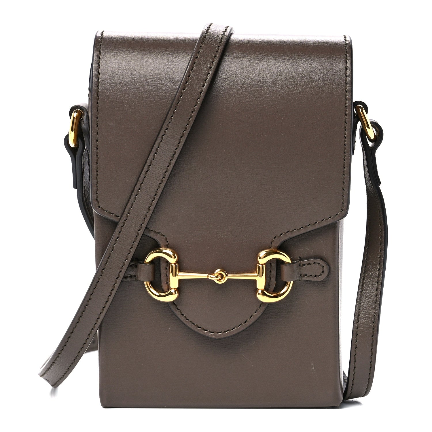 Gucci Boarded Plutone Calfskin Mini Horsebit 1955 Crossbody Bag New Acero 1 of 10