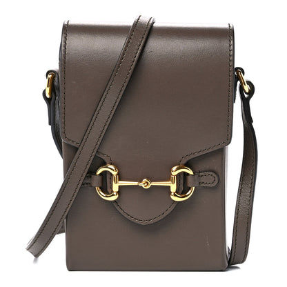 Gucci Boarded Plutone Calfskin Mini Horsebit 1955 Crossbody Bag New Acero 1 of 10