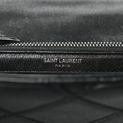 Saint Laurent Calfskin Matelasse Diamond Quilted Monogram Medium College Bag Black 6 of 13