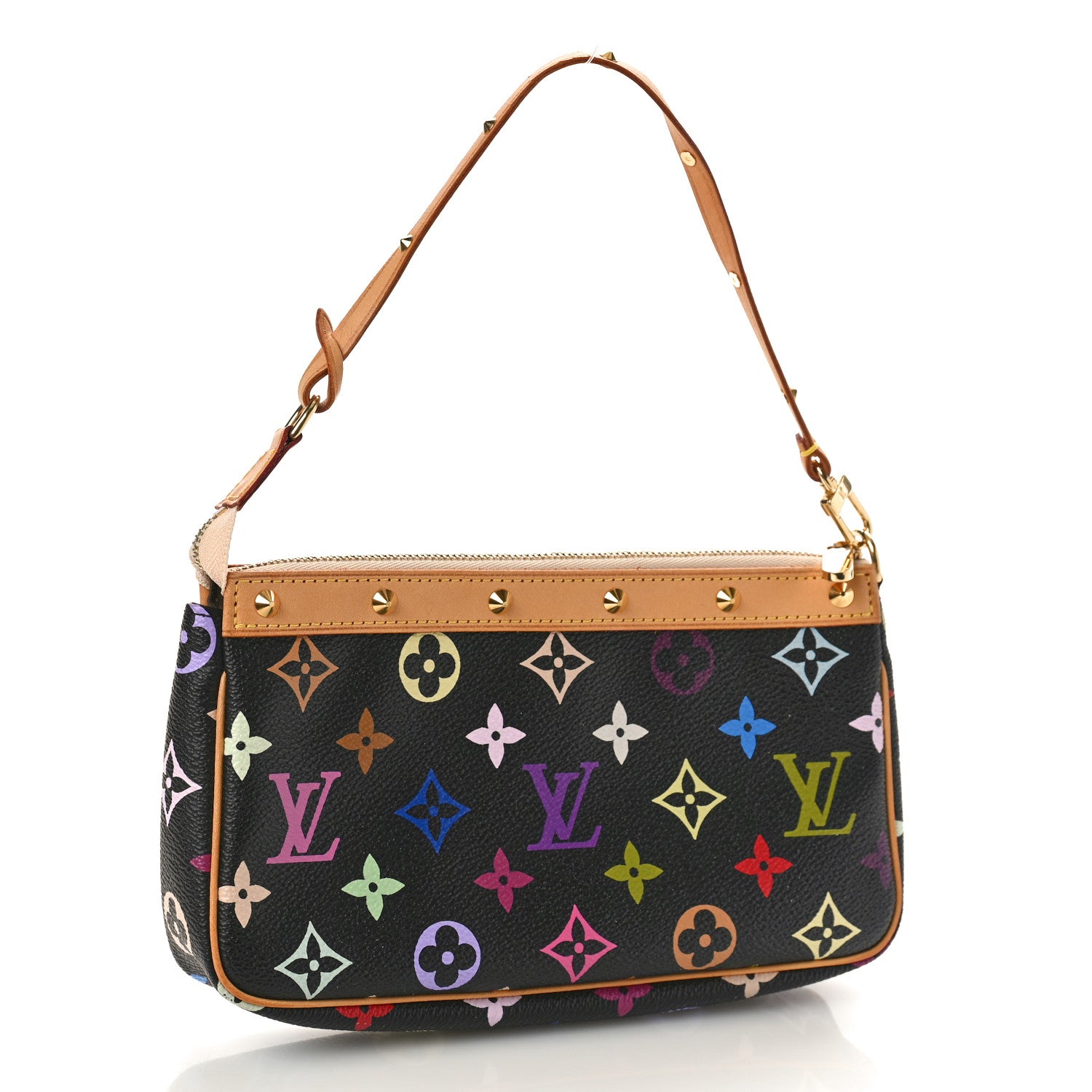 Louis Vuitton Monogram Multicolor Pochette Accessories Black 3 of 10
