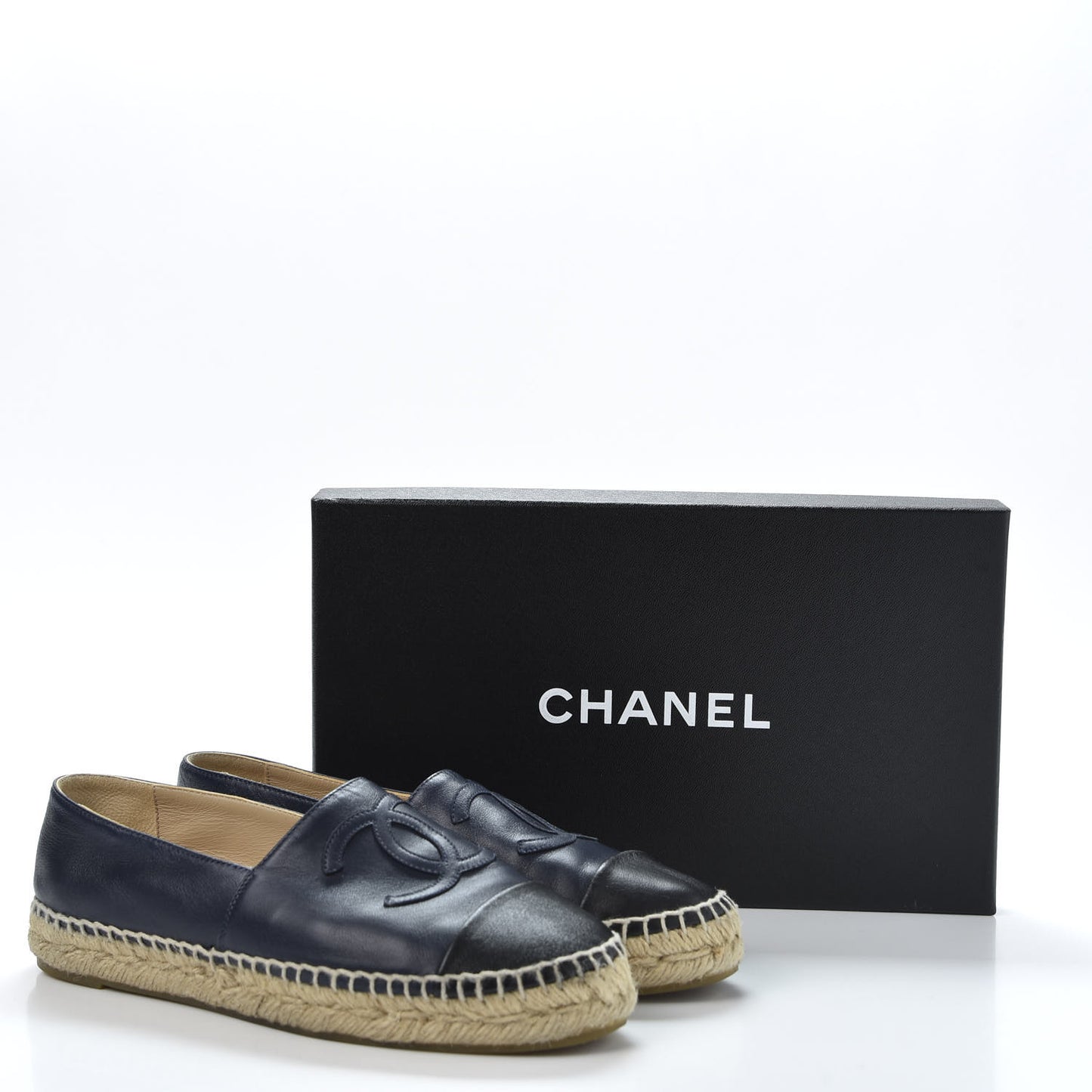 Lambskin CC Espadrilles 37 Navy Black