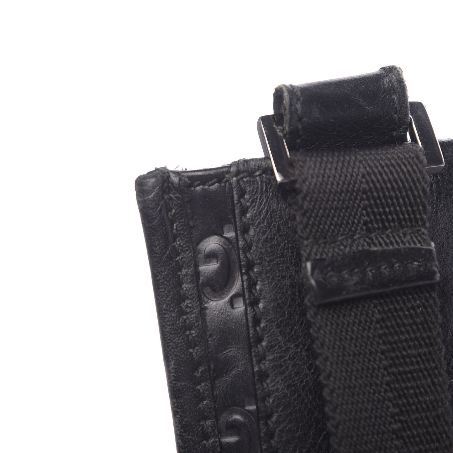 Guccissima Medium Flat Messenger Bag Black