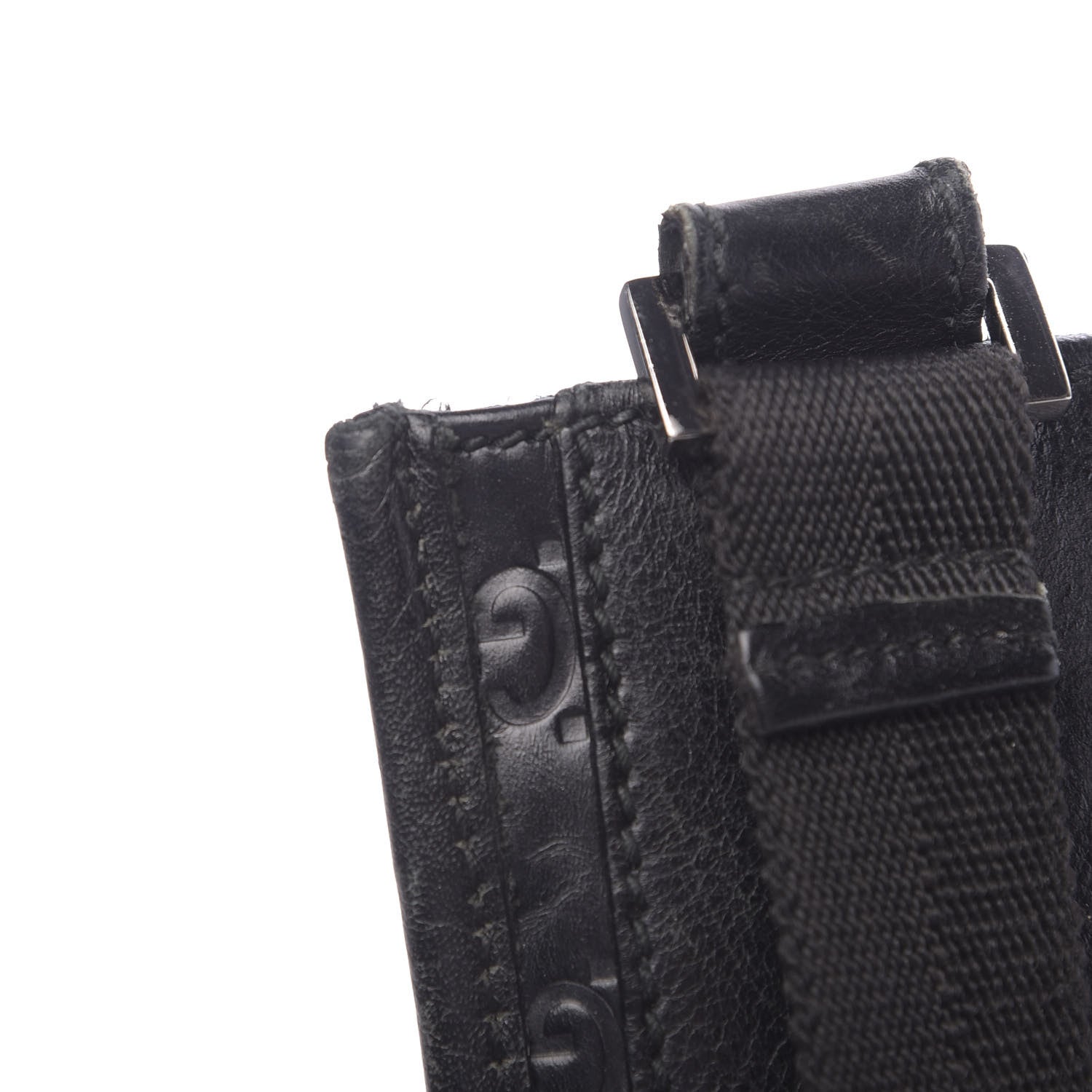 Gucci Guccissima Medium Flat Messenger Bag Black 13 of 14