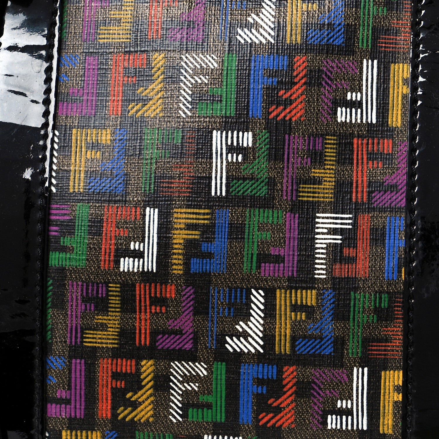 Fendi Zucchino Spalmati Vitello FF Multicolor Forever Boston Multicolor Black 9 of 11
