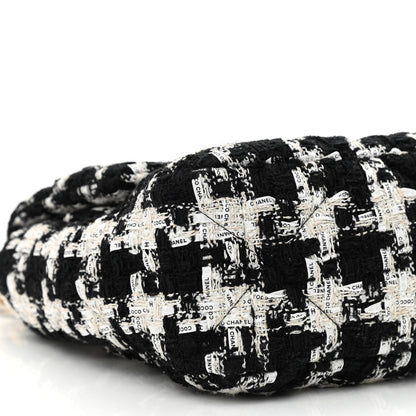 Chanel Tweed Quilted Large Chanel 19 Flap Black Ecru White 9 of 10