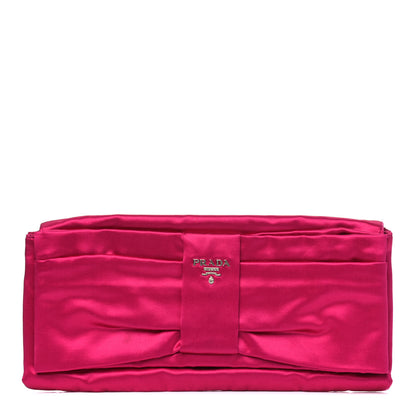 Prada Satin Rasso Bow Pochette Clutch Fuxia 1 of 10