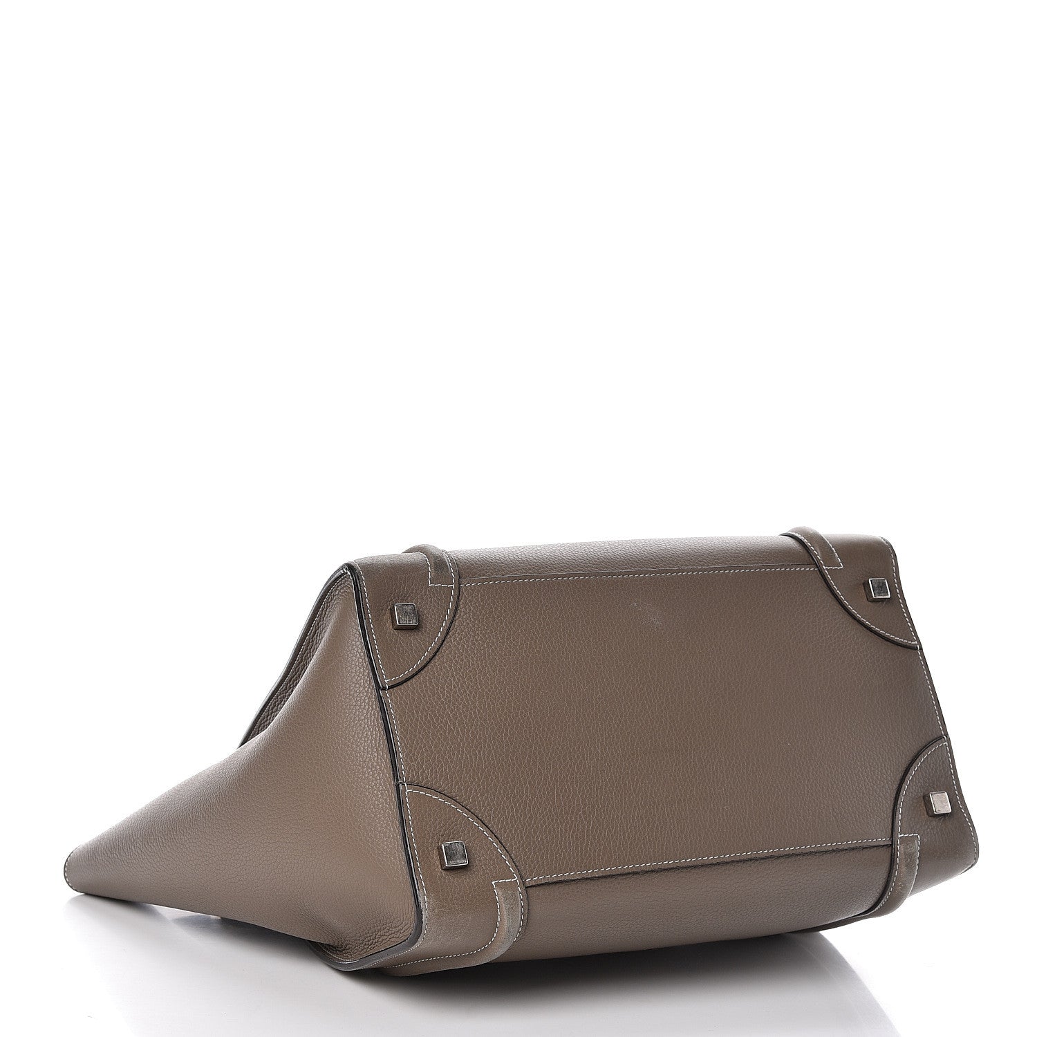 Celine Drummed Calfskin Mini Luggage Souris 4 of 10
