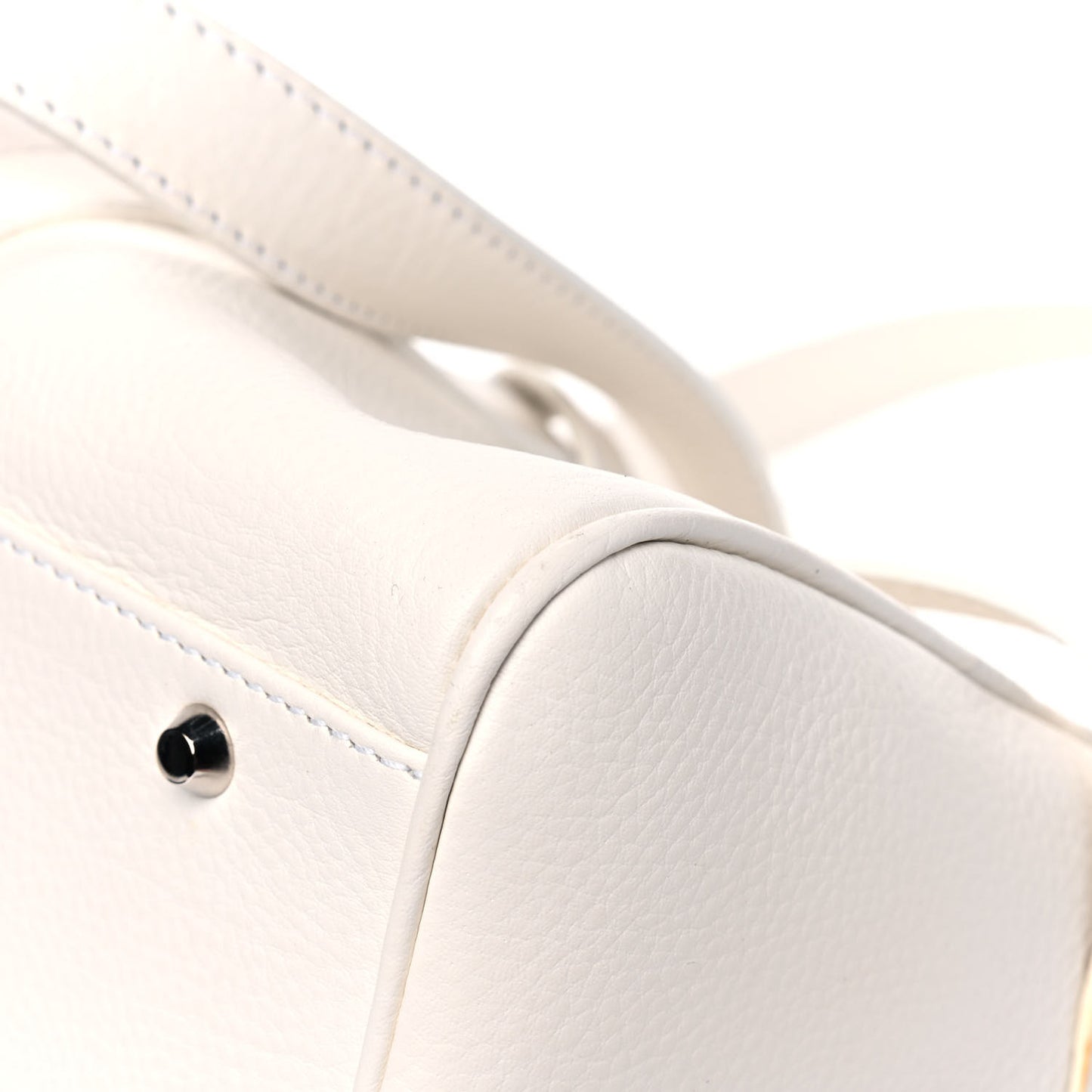 Calfskin Logo Charms Boston White
