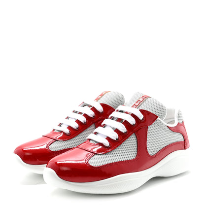 Prada Patent Mens America's Cup Patchwork Sneakers 9 Red 37.5 Red 4 of 10