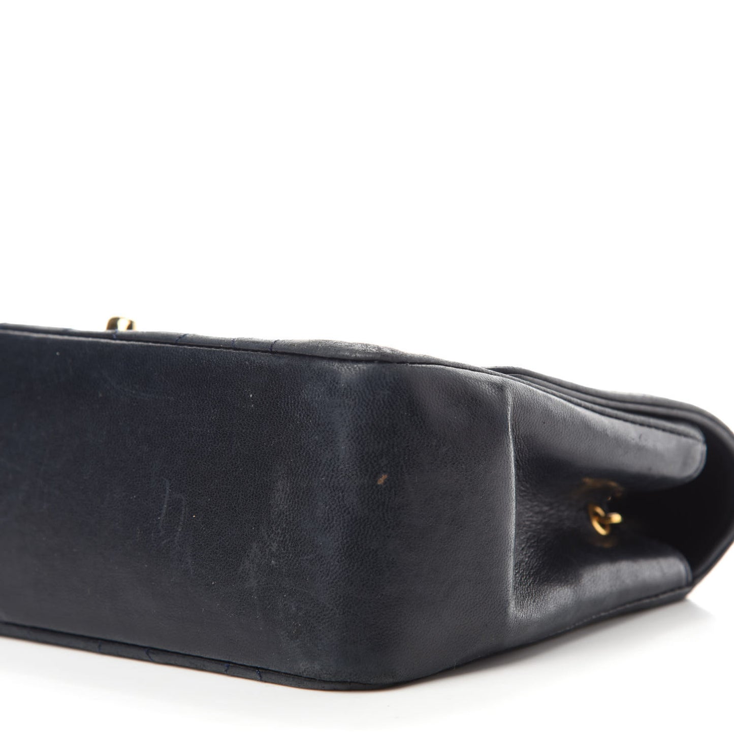 Lambskin Quilted Small Single Flap Bag Navy