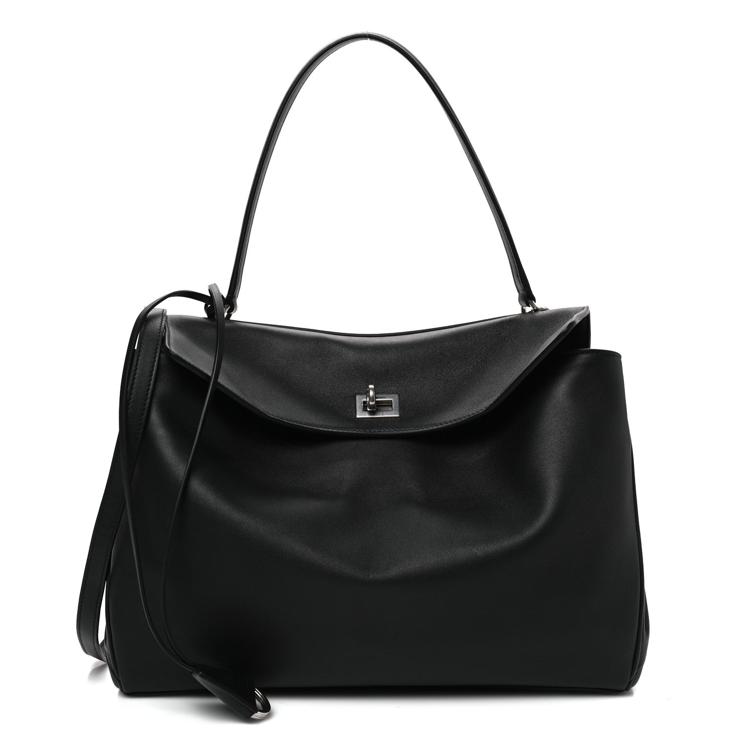 Balenciaga Natural Smooth Calfskin Medium Rodeo Top Handle Handbag Black 1 of 10