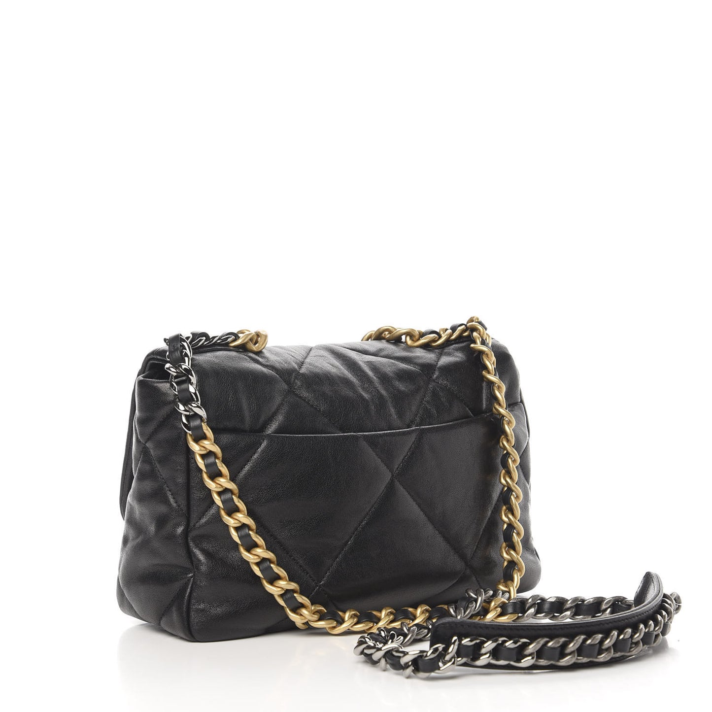 Lambskin Quilted Medium 19 Flap Black