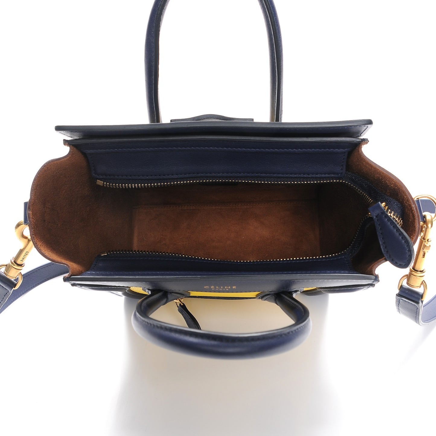 Smooth Drummed Calfskin Nano Tri-Color Luggage Yellow