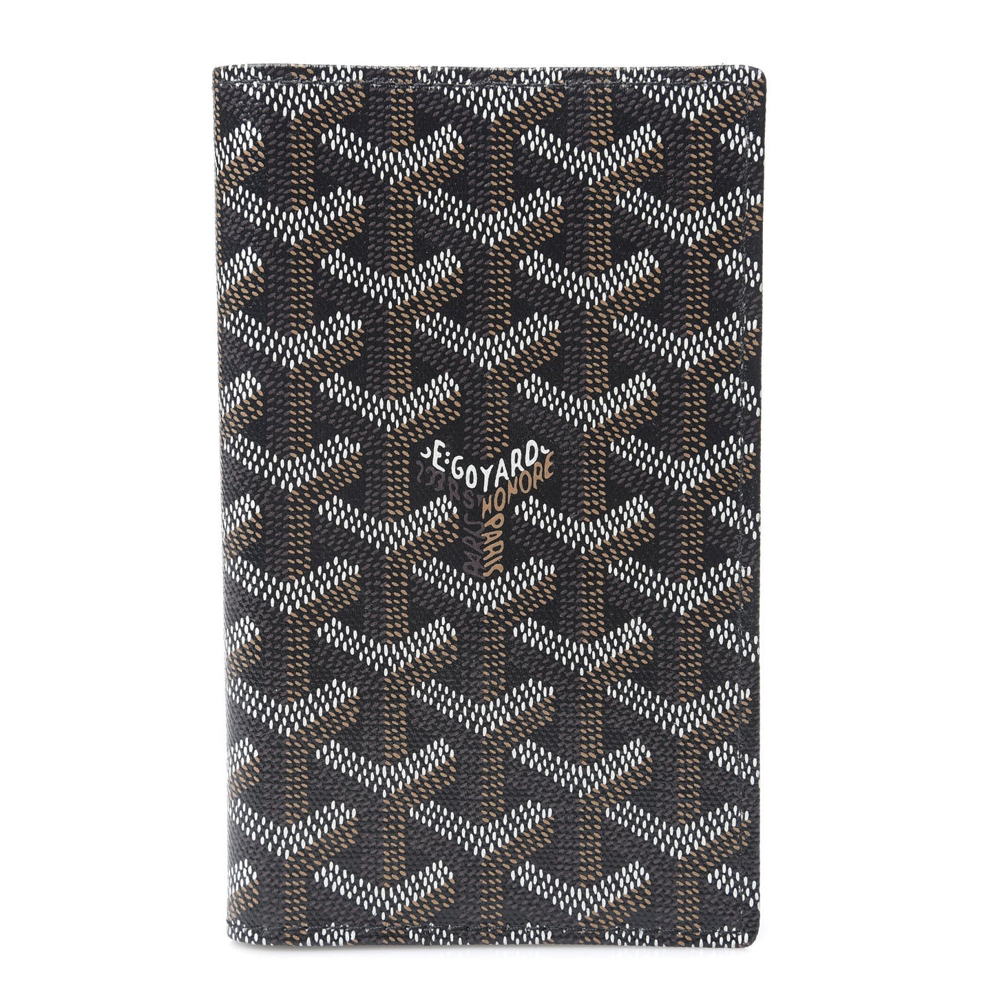 Goyardine Passport Holder Black