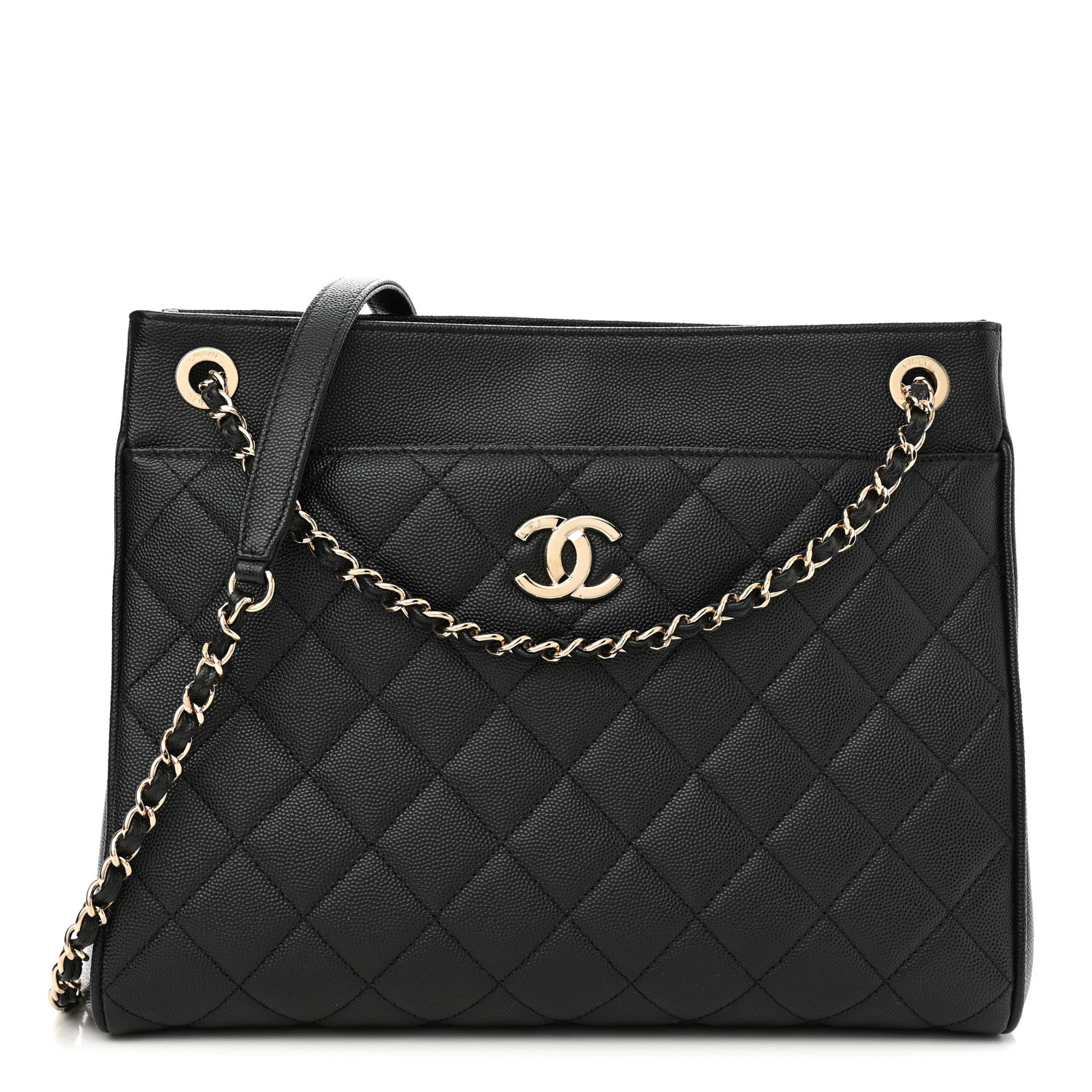 Chanel Caviar Quilted In Out Flap Shopping Tote Black 3 of 12