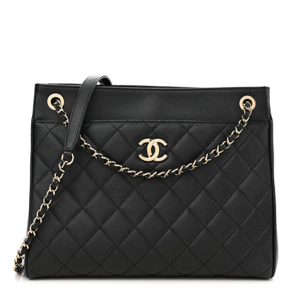 Chanel Caviar Quilted In Out Flap Shopping Tote Black 3 of 12