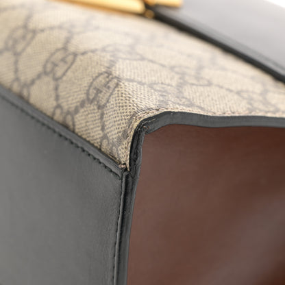 Gucci GG Supreme Monogram Calfskin Medium Padlock Shoulder Bag Beige Black Cuir 11 of 12