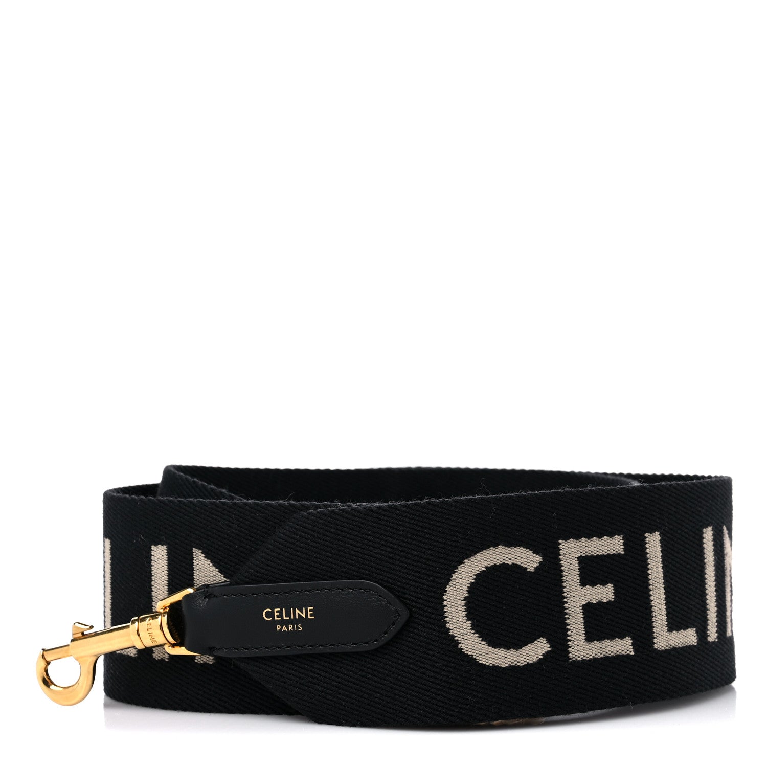 Celine Jacquard Wool Logo Short Strap Black Beige 1 of 5