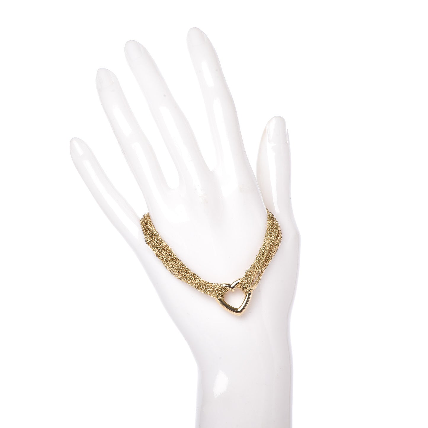 18K Yellow Gold Multi-Strand Heart Toggle Bracelet