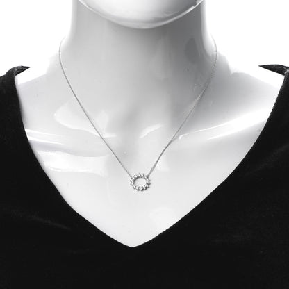 Tiffany Platinum Diamond Small Open Circle Pendant Necklace 2 of 5
