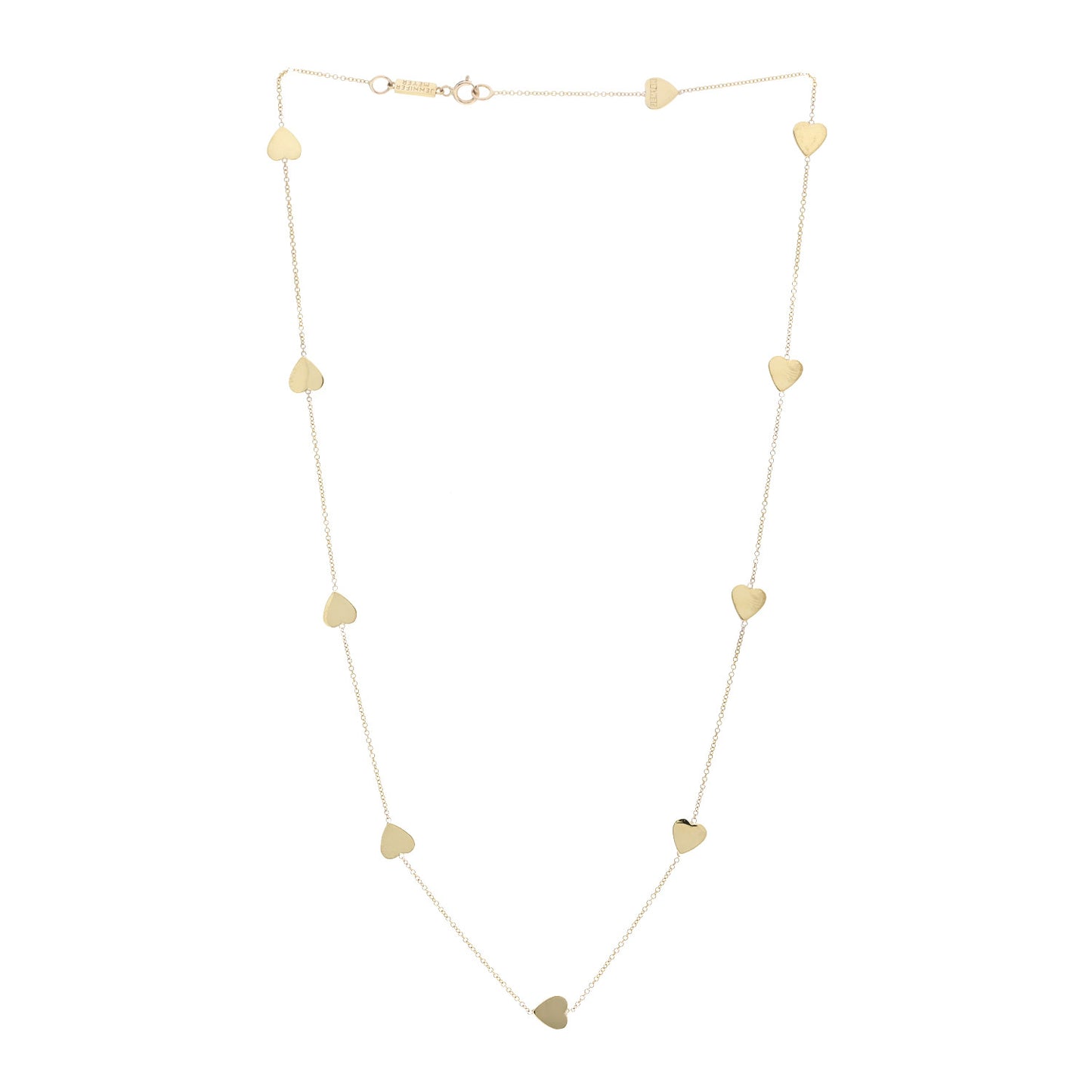 18K Yellow Gold Heart By The Inch Necklace