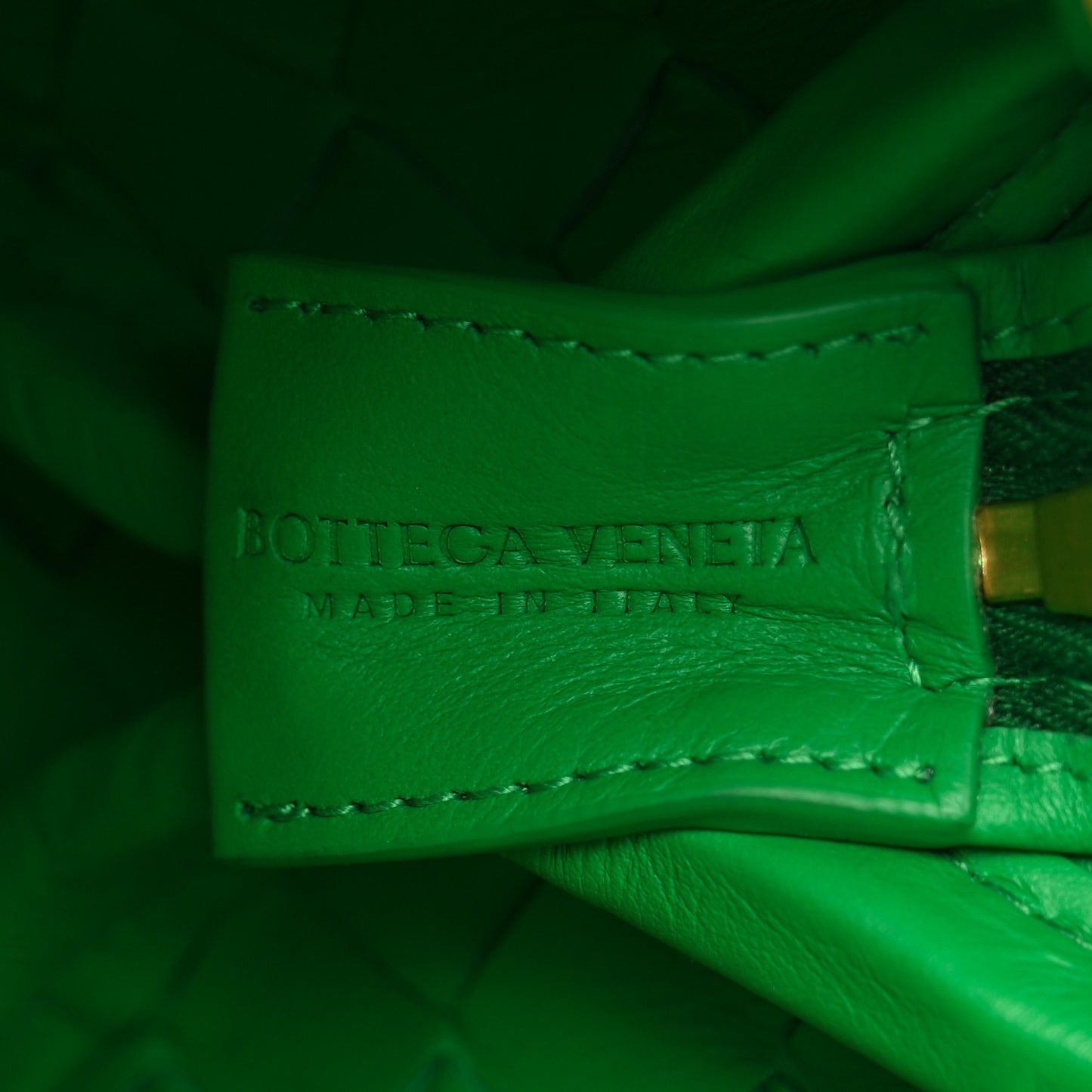 Patent Nappa Intrecciato Mini Loop Camera Bag Green