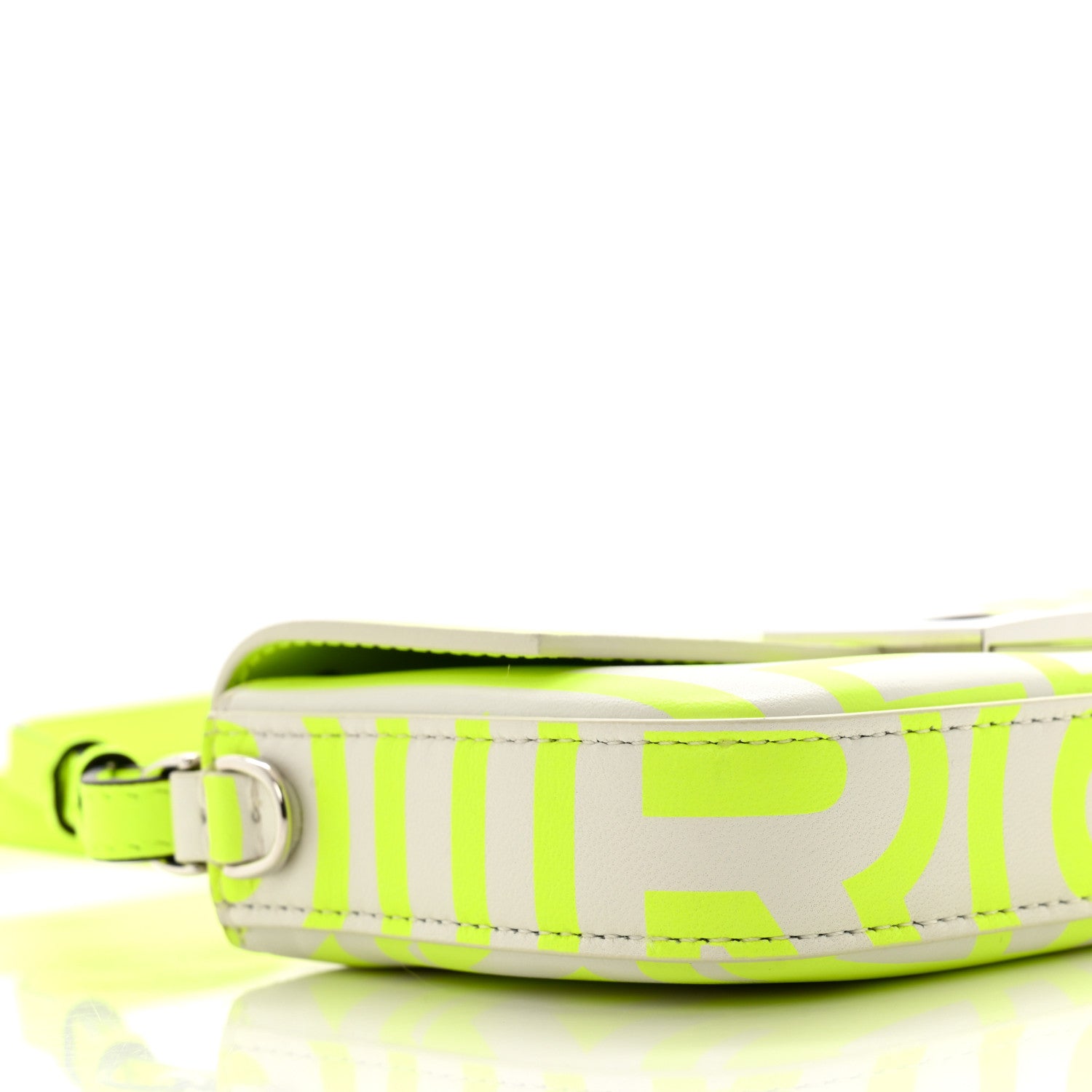 Fendi X MARC JACOBS Nappa Vitello King Logo Print Phone Baguette Yellow Fluo 9 of 12