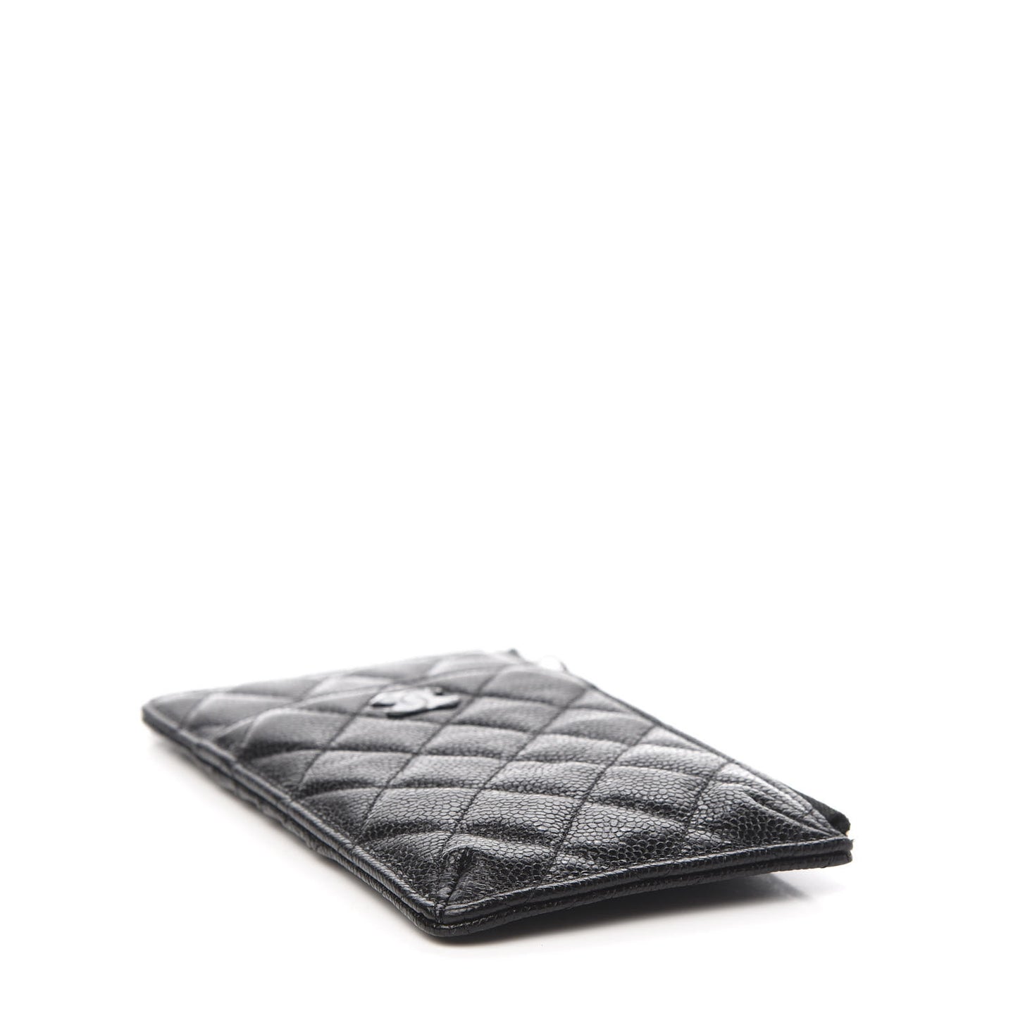 Caviar Quilted Classic Flat Wallet Pouch So Black