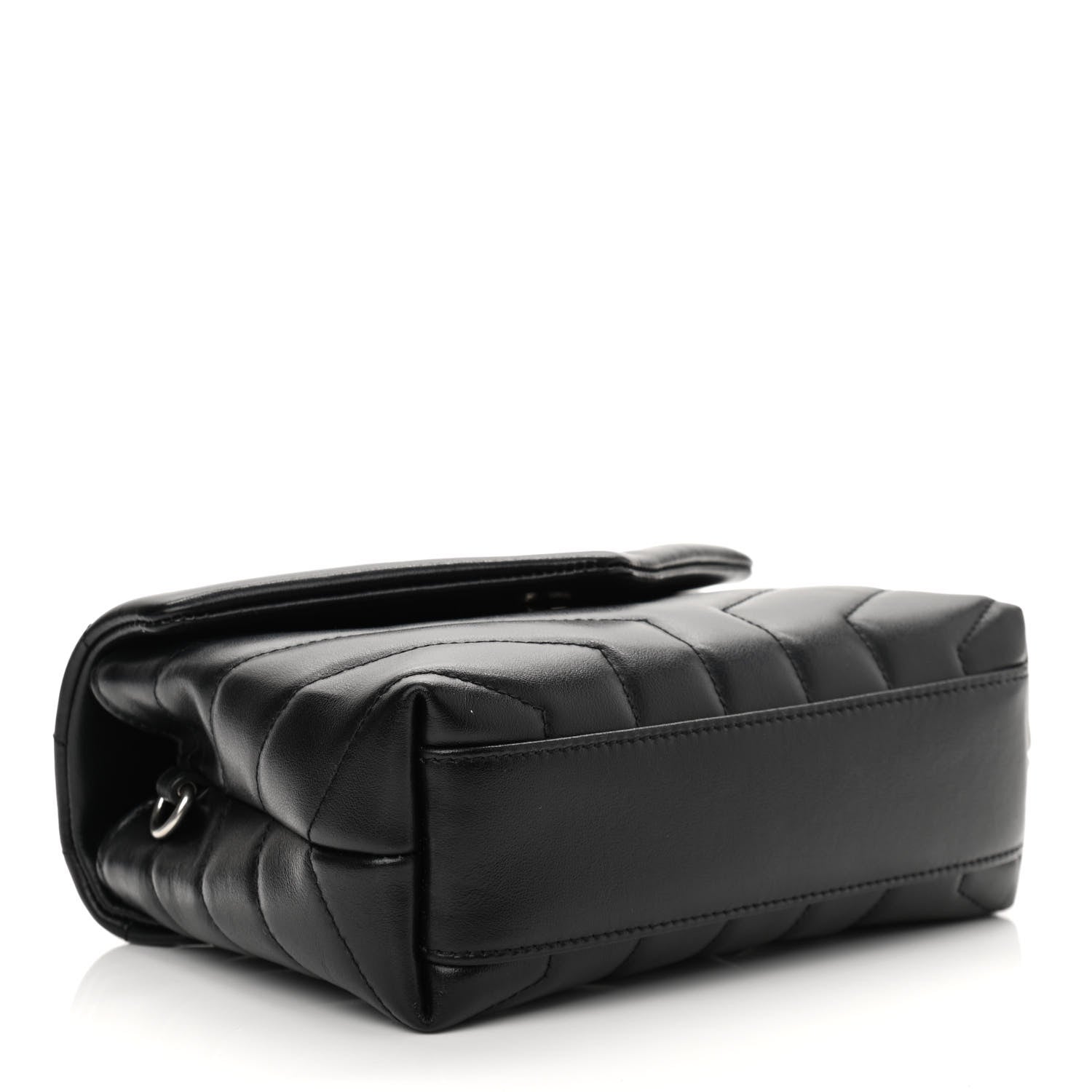 Saint Laurent Calfskin Y Quilted Monogram Toy Loulou Crossbody Bag Black 4 of 12