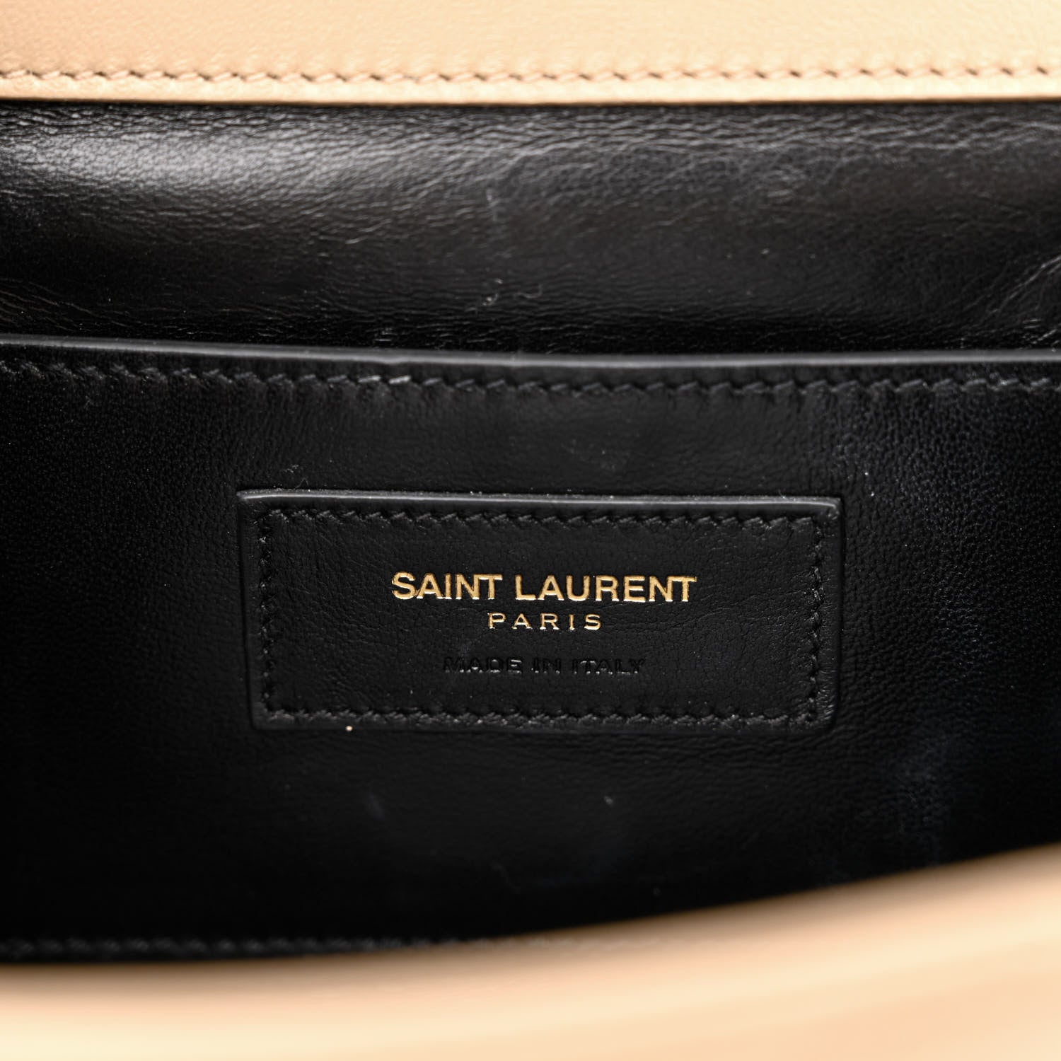 Saint Laurent Lambskin Matelasse Chevron Medium Monogram Satchel Dark Beige 6 of 11