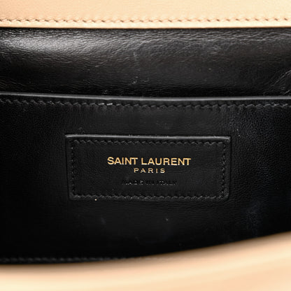 Saint Laurent Lambskin Matelasse Chevron Medium Monogram Satchel Dark Beige 6 of 11