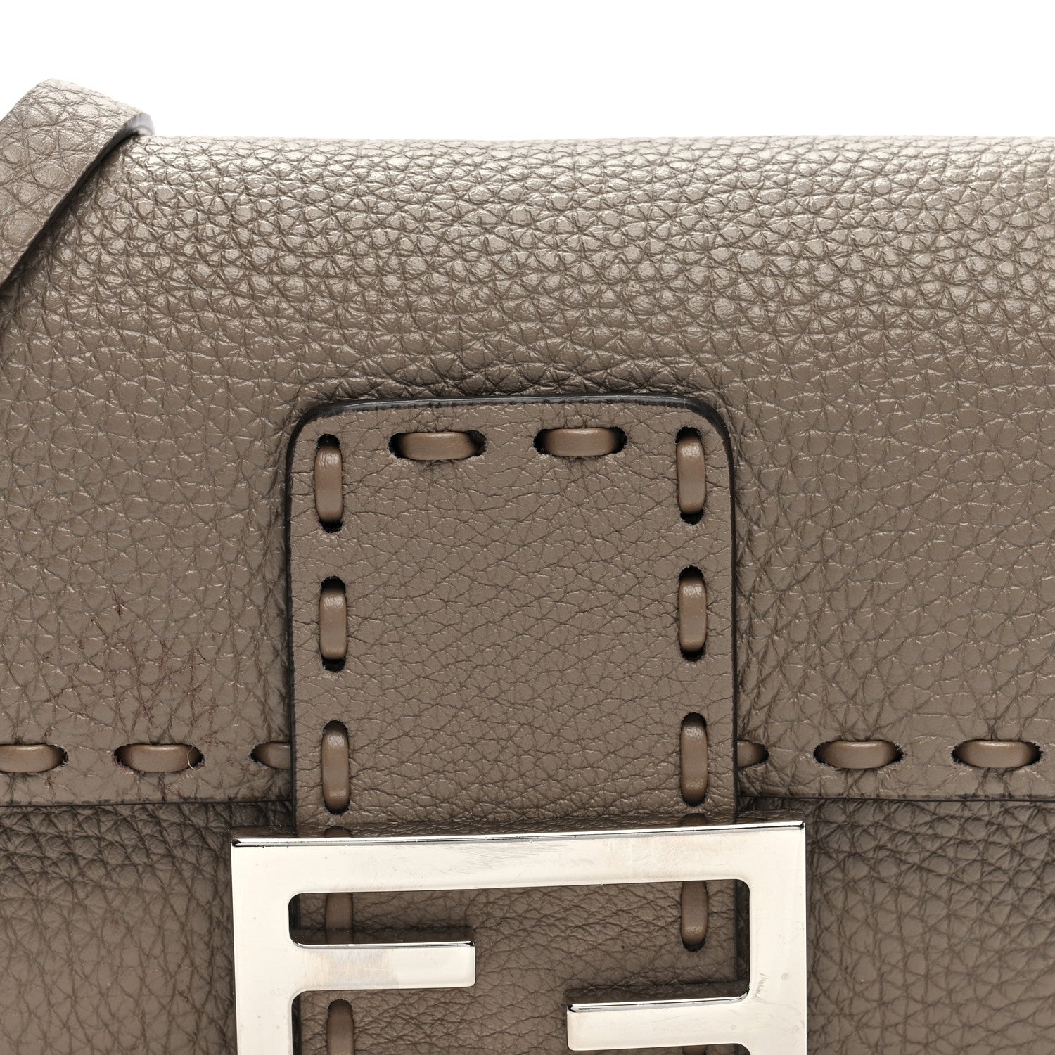 Fendi Cuoio Roma Sellerissima Nappa Sintetica Tape Stitch Mini Baguette Corda 8 of 10