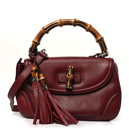 Gucci Calfskin Medium New Bamboo Top Handle Bag Red 1 of 10