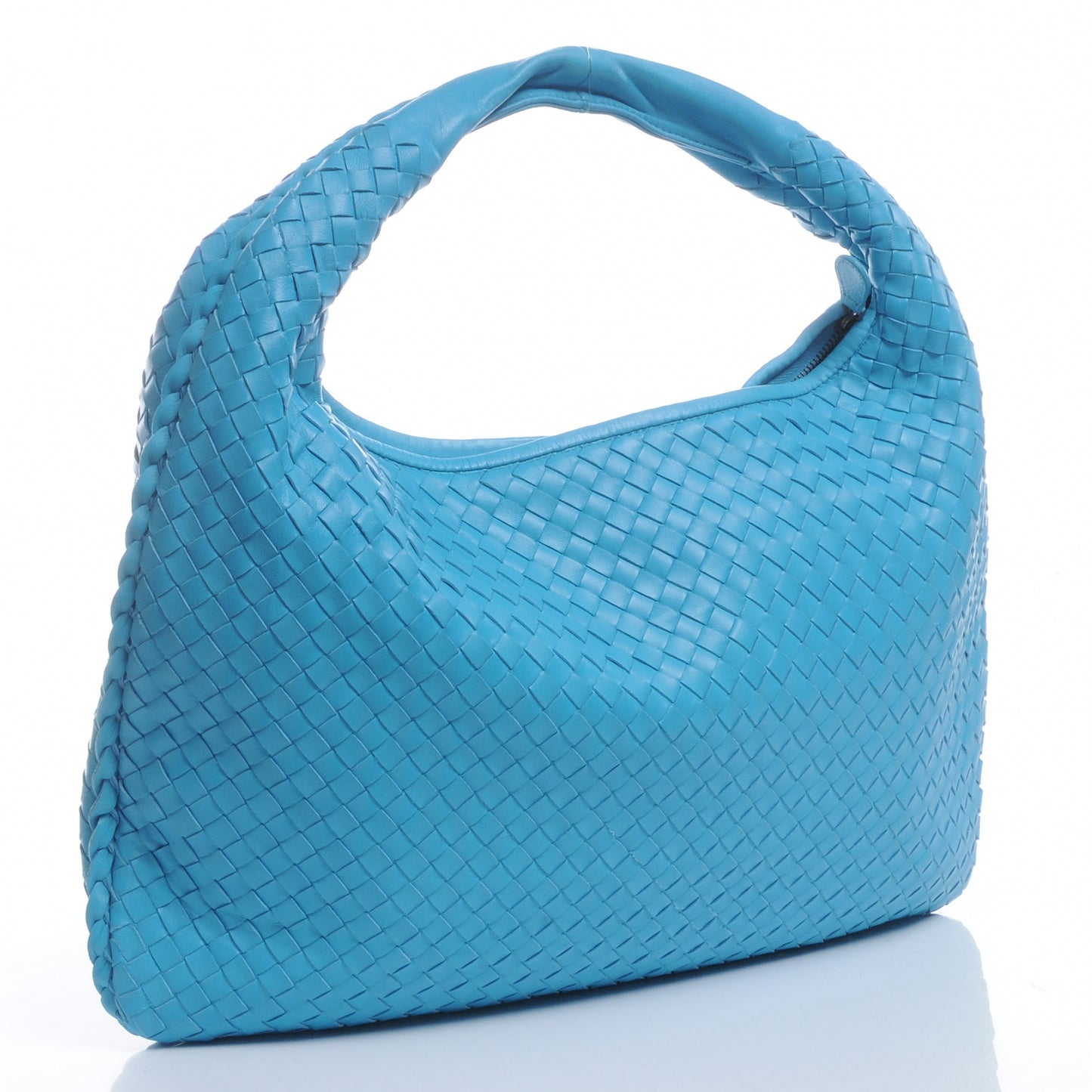 Nappa Intrecciato Large Veneta Hobo Turquoise