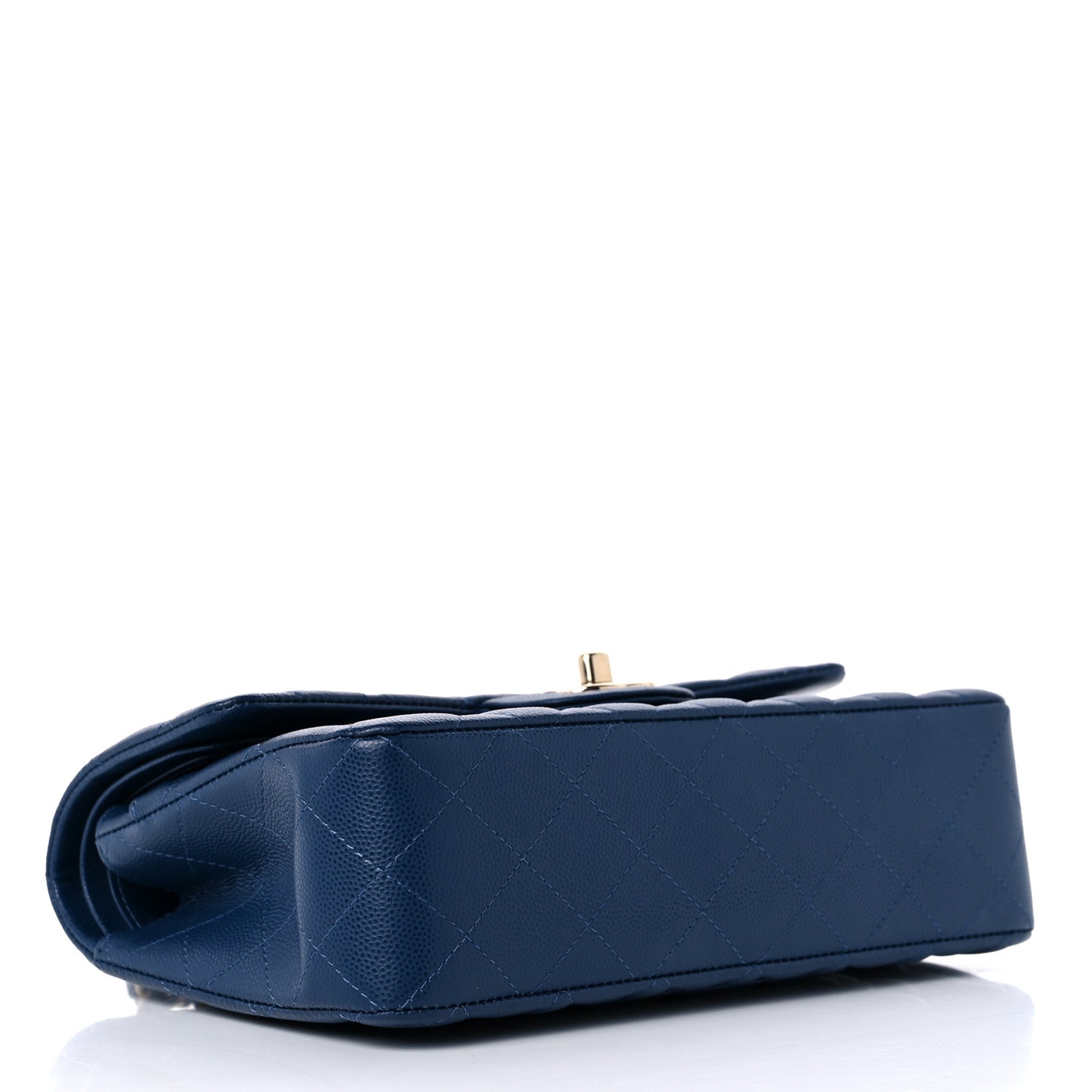 Caviar Quilted Small Double Flap Navy