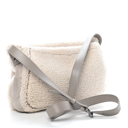 Chanel Shearling Lambskin Messenger Bag Grey 2 of 9