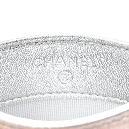 Chanel Metallic Lambskin Quilted CC Card Holder Silver 6 of 8