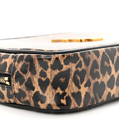 Saint Laurent Calfskin Heart Leopard Print Monogram Mini Lou Camera Bag Toffee 9 of 10