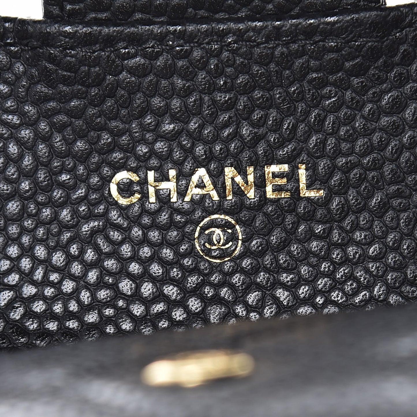 Caviar Quilted Flap Card Holder Black