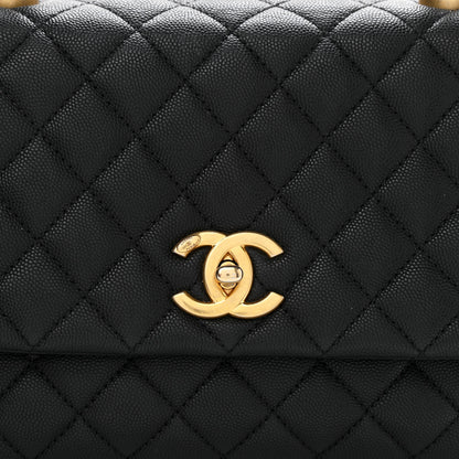 Chanel Caviar Lizard Embossed Quilted Small Coco Handle Flap Black 7 of 11