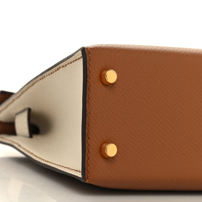 Hermes Epsom Horseshoe Mini Kelly Sellier 20 Gold Craie 9 of 11