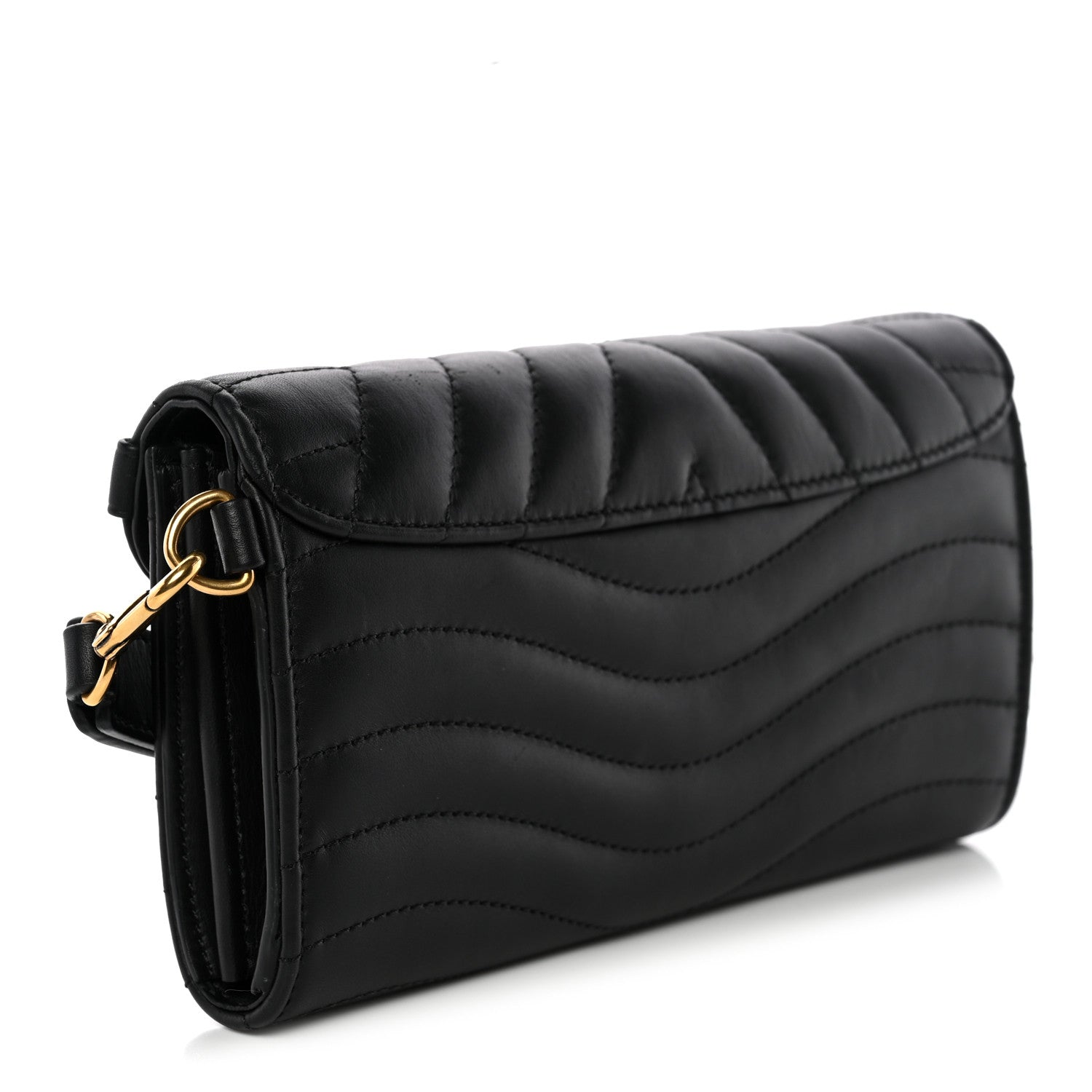 Louis Vuitton Calfskin Love Lock New Wave Long Wallet Black 3 of 7