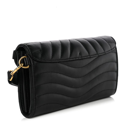 Louis Vuitton Calfskin Love Lock New Wave Long Wallet Black 3 of 7