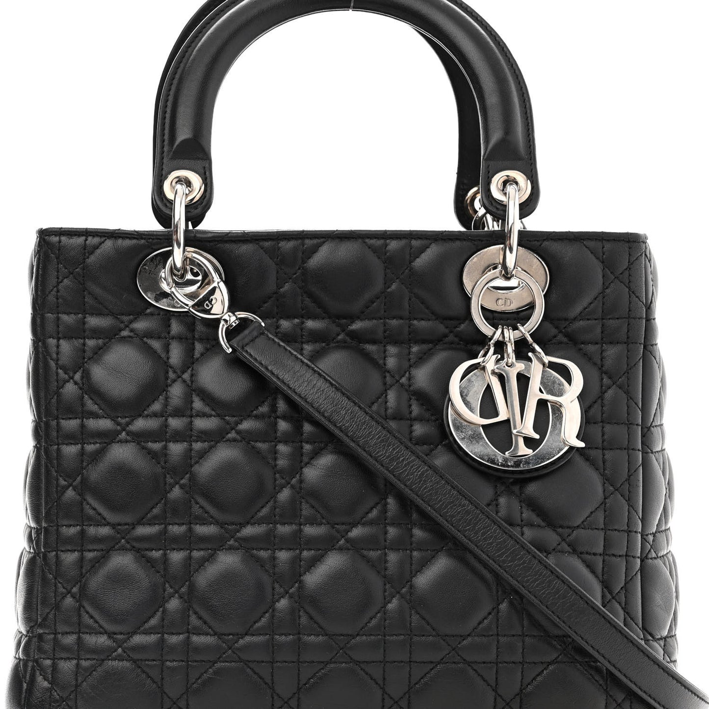Lambskin Cannage Medium Lady Dior Black