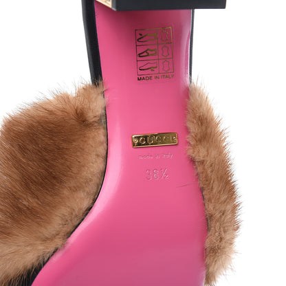 Gucci Mink Malaga Kid Crystal Candy Mules 38.5 Light Brown Black 6 of 8