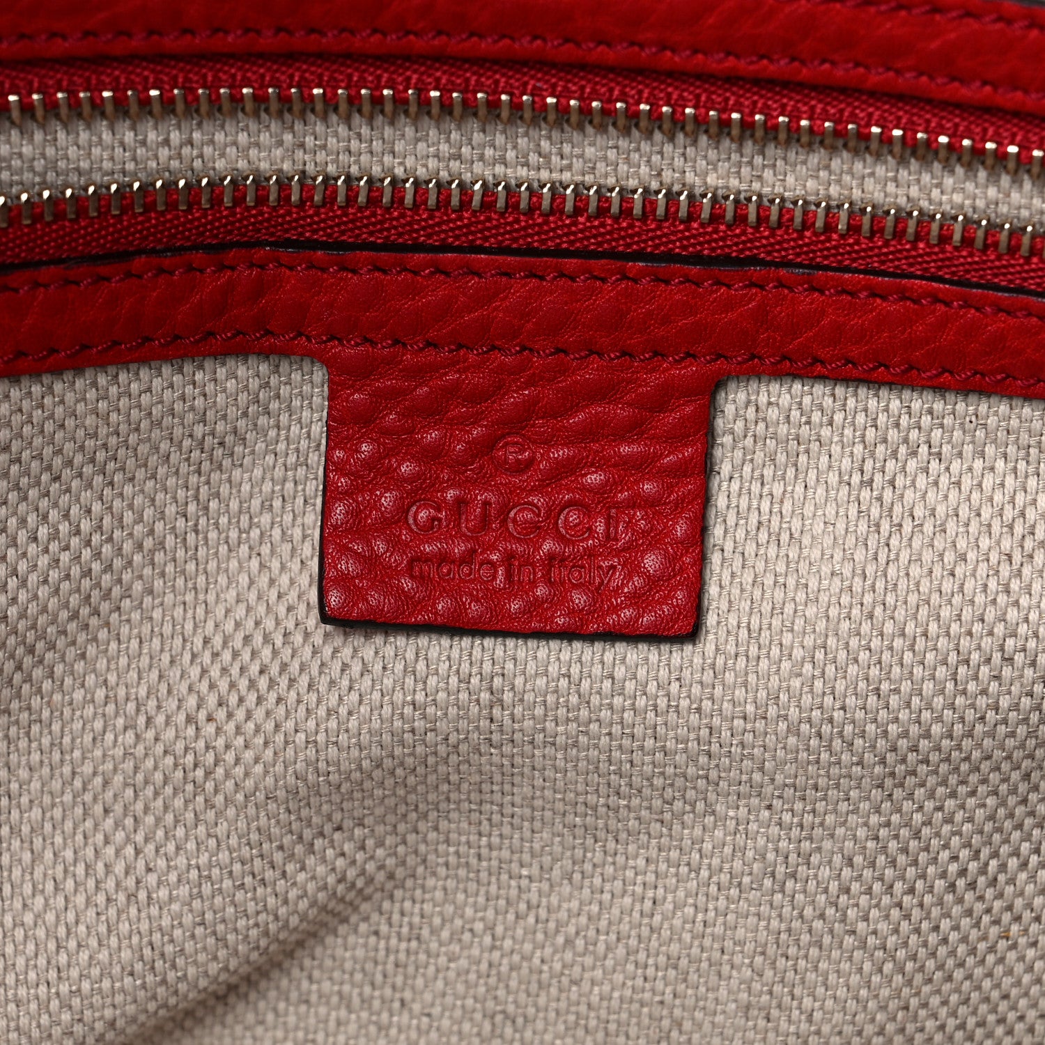 Gucci Pebbled Calfskin Medium Soho Hobo Red 6 of 20