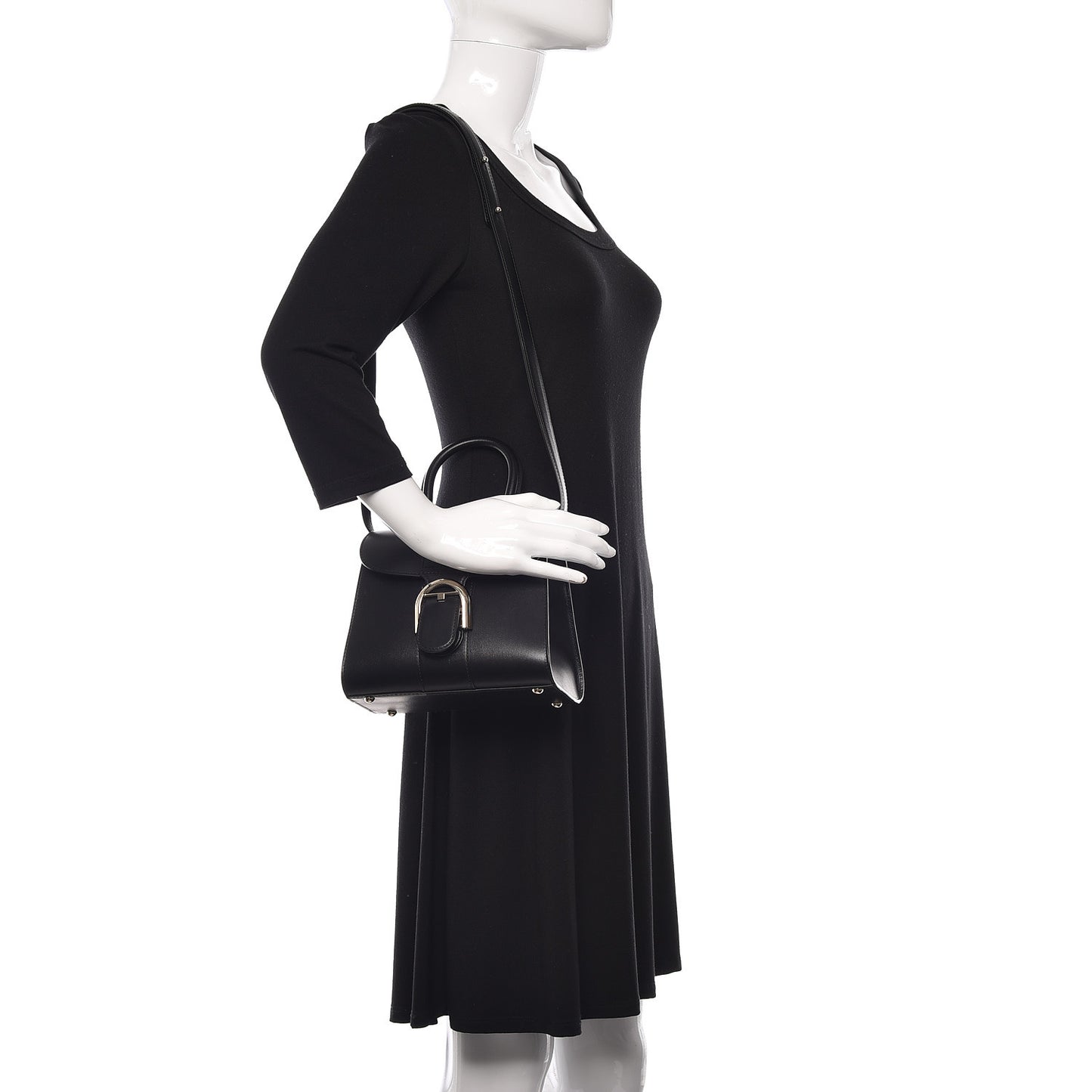 Calfskin Mini Brillant Satchel Black
