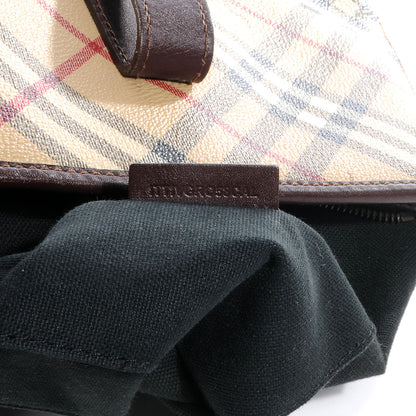 Burberry Haymarket Check Studded Tote Brown 9 of 9
