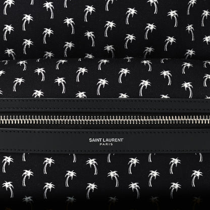 Saint Laurent Canvas Palm Tree Print City Backpack Black White 7 of 9