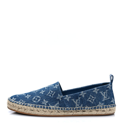 Louis Vuitton Monogram Denim Starboard Espadrille Flats 38.5 Blue 1 of 8